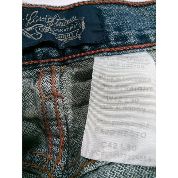 Levi Strauss Signature Men's Jeans Cotton W42xL30 Low Rise Straight Leg - Picture 5 of 7